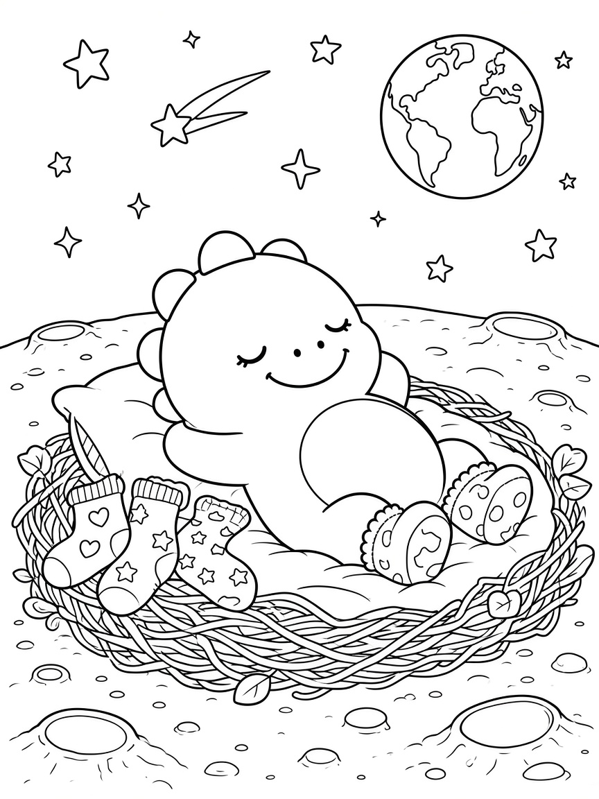 Colouring page for The Odd Sock Mystery, hard level