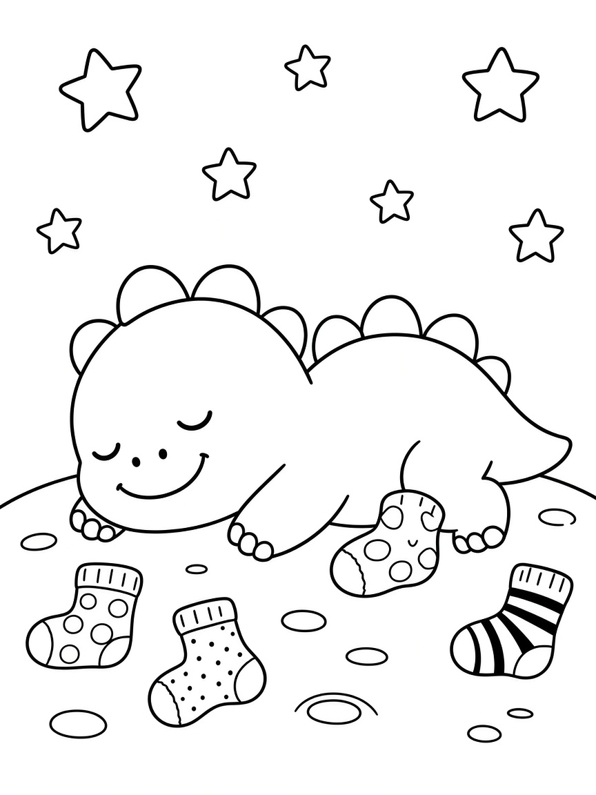 Colouring page for The Odd Sock Mystery, medium level
